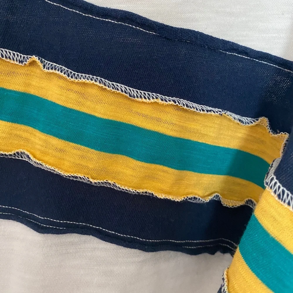 WE THE FREE by FREE PEOPLE shear(but not see-through striped top'💛💙